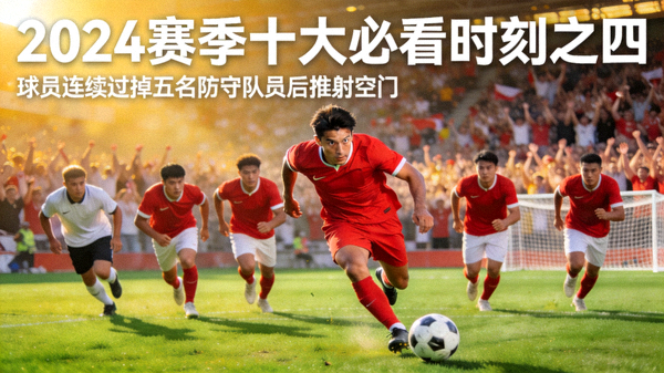2024赛季十大必看时刻之四：球员连续过掉五名防守队员后推射空门，展现极致盘带技巧